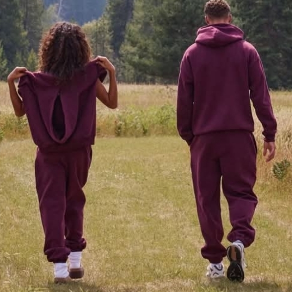 🥰2 Pc SeT ❤️NIP❤️ Comfrt TRAVEL ESSENTIALS HOODIE & PANTS S/M Plum - Picture 16 of 16